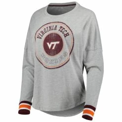 Budget 💯 Women's Colosseum Heathered Gray Virginia Tech Hokies Andy Long Sleeve T-Shirt ❤️ -women‘s clothing store unnamed file 1000