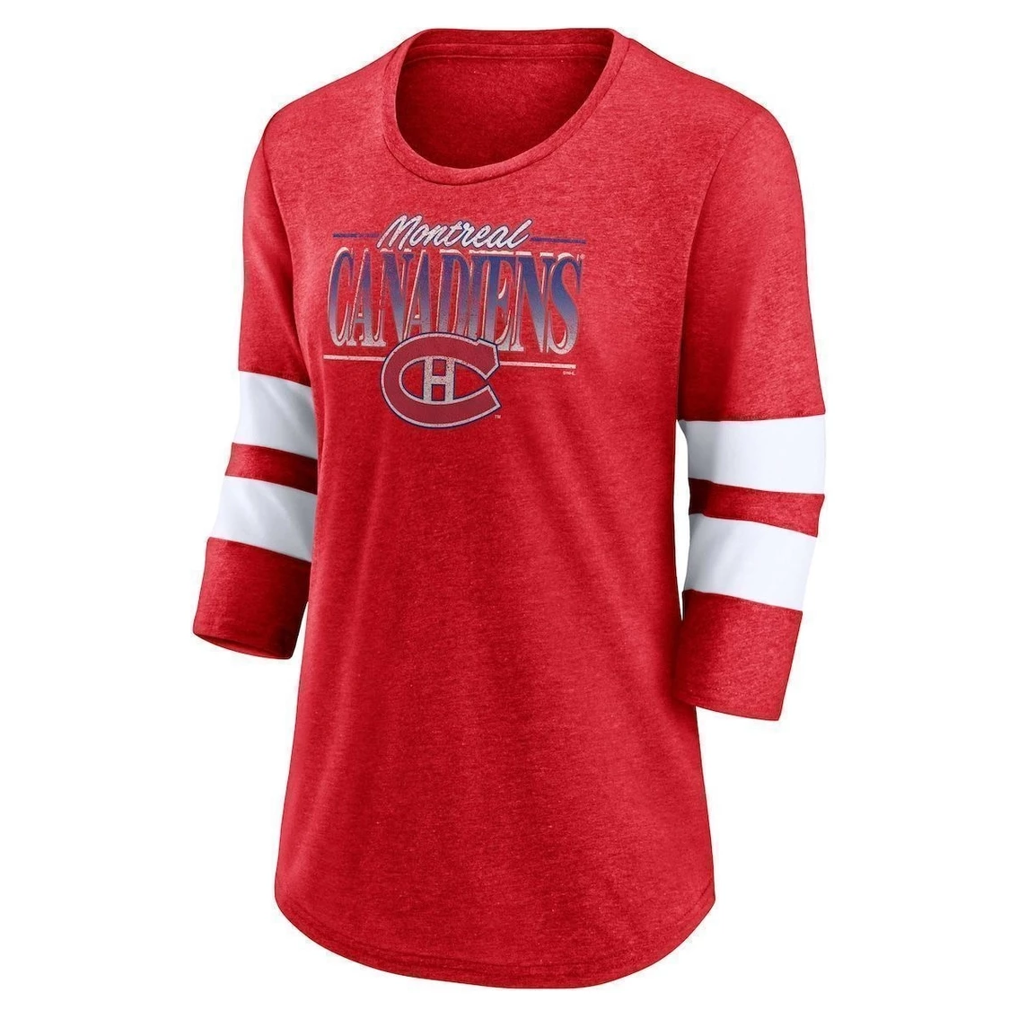 Coupon β Women's Fanatics Branded Heathered Red/White Montreal Canadiens Full Shield 3/4-Sleeve Tri-Blend Raglan Scoop Neck T-Shirt π 5 Coupon β Women's Fanatics Branded Heathered Red/White Montreal Canadiens Full Shield 3/4-Sleeve Tri-Blend Raglan Scoop Neck T-Shirt π - Image 3