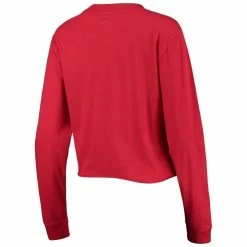 Buy ⭐ Women's New Era Red Washington Nationals Baby Jersey Cropped Long Sleeve T-Shirt 😉 -women‘s clothing store unnamed file 1012