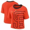New 👏 Women's Nike Orange/Black San Francisco Giants Team First High Hip Boxy T-Shirt ⌛