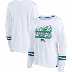 Outlet 👏 Women's Fanatics Branded White Seattle Seahawks Retro Power Long Sleeve T-Shirt 😍 -women‘s clothing store unnamed file 1106