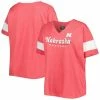 Promo 🎉 Profile 👩 Women's Scarlet Nebraska Huskers Plus Size Give It All V-Neck T-Shirt ✔️ -women‘s clothing store unnamed file 1119