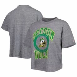 Best deal 💯 Women's League Collegiate Wear Heather Gray Oregon Ducks Intramural Midi Seal Tri-Blend T-Shirt 👍