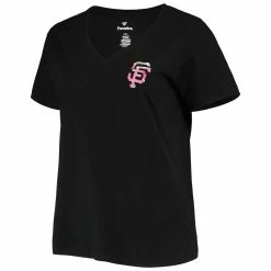 Budget ❤️ Profile 👩 Women's Black San Francisco Giants Plus Size #1 Mom 2-Hit V-Neck T-Shirt ✔️ -women‘s clothing store unnamed file 1160
