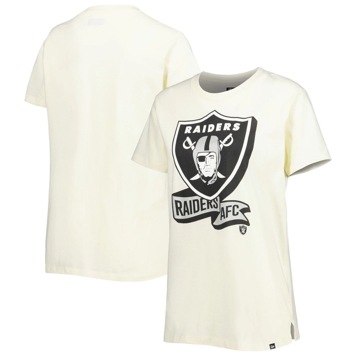 Hot Sale π Women's New Era Cream Las Vegas Raiders Chrome Sideline T-Shirt π 4 Hot Sale π Women's New Era Cream Las Vegas Raiders Chrome Sideline T-Shirt π - Image 2
