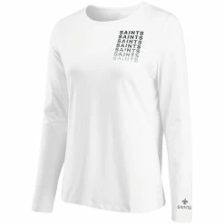 Promo 🥰 Women's WEAR By Erin Andrews White New Orleans Saints Repeat Tri-Blend Long Sleeve T-Shirt ⭐ -women‘s clothing store unnamed file 1220