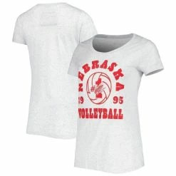 Outlet ⭐ Women's Homefield Ash Nebraska Huskers Vintage Volleyball Tri-Blend T-Shirt ❤️