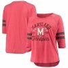 Wholesale ✔️ Women's Pressbox Heathered Red Maryland Terrapins Plus Size Jade Vintage Washed 3/4-Sleeve Jersey T-Shirt 🧨 -women‘s clothing store unnamed file 1268