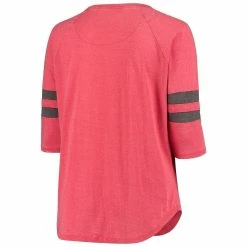 Wholesale ✔️ Women's Pressbox Heathered Red Maryland Terrapins Plus Size Jade Vintage Washed 3/4-Sleeve Jersey T-Shirt 🧨 -women‘s clothing store unnamed file 1271
