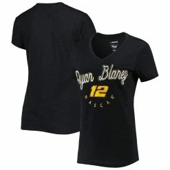 Discount 🔔 Women's G-III 4Her By Carl Banks Black Ryan Blaney Bump & Run V-Neck T-Shirt 🌟