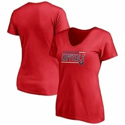 Best deal 🛒 Women's Fanatics Branded Red Washington Capitals Plus Size Mascot In Bounds V-Neck T-Shirt 👍