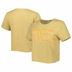 Wholesale 💯 Women's ZooZatz Tan Tennessee Volunteers Core Fashion Cropped T-Shirt 🔔