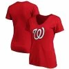 Wholesale 🔔 Women's Fanatics Branded Red Washington Nationals Plus Size Core Official Logo V-Neck T-Shirt ⌛ -women‘s clothing store unnamed file 1321
