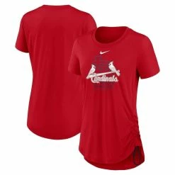 Discount 🎉 Women's Nike Red St. Louis Cardinals Side Cinch Fashion Tri-Blend Performance T-Shirt 🎁