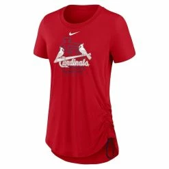Discount 🎉 Women's Nike Red St. Louis Cardinals Side Cinch Fashion Tri-Blend Performance T-Shirt 🎁 -women‘s clothing store unnamed file 1331