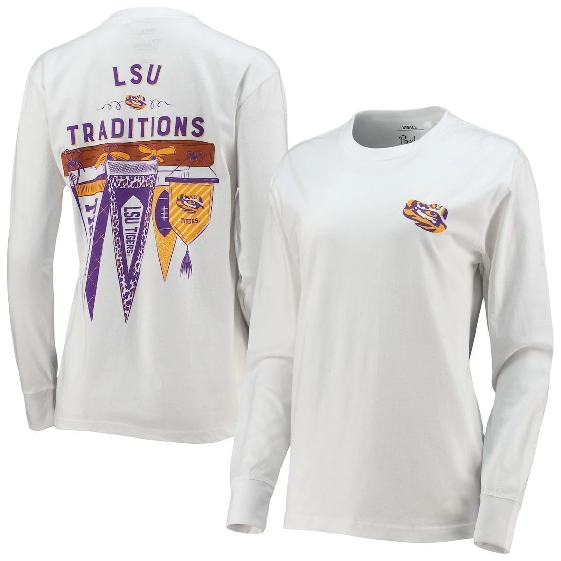 Deals π Women's Pressbox White LSU Tigers Traditions Pennant Long Sleeve T-Shirt π 4 Deals π Women's Pressbox White LSU Tigers Traditions Pennant Long Sleeve T-Shirt π - Image 2