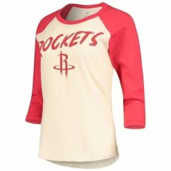 Budget 😀 Women's Fanatics Branded John Wall Cream Houston Rockets NBA 3/4-Sleeve Raglan T-Shirt 💯 -women‘s clothing store unnamed file 1343