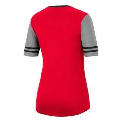 Buy 👍 Women's Colosseum Scarlet/Heathered Gray Nebraska Huskers There You Are V-Neck T-Shirt ⌛ -women‘s clothing store unnamed file 1348