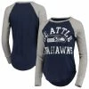 Best Sale ✨ Women's Touch Navy Seattle Seahawks Waffle Raglan Long Sleeve T-Shirt 🔥 -women‘s clothing store unnamed file 1349