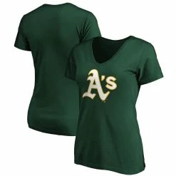 Cheapest 🤩 Women's Fanatics Branded Green Oakland Athletics Core Official Logo V-Neck T-Shirt 😍 -women‘s clothing store unnamed file 1362