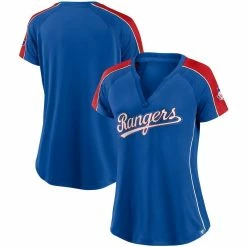 Best Pirce 🌟 Women's Fanatics Branded Royal/Red Texas Rangers True Classic League Diva Pinstripe Raglan V-Neck T-Shirt 🌟