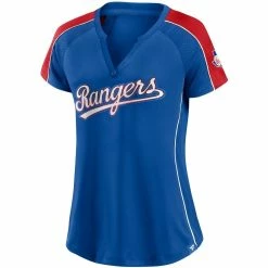 Best Pirce 🌟 Women's Fanatics Branded Royal/Red Texas Rangers True Classic League Diva Pinstripe Raglan V-Neck T-Shirt 🌟 -women‘s clothing store unnamed file 1375