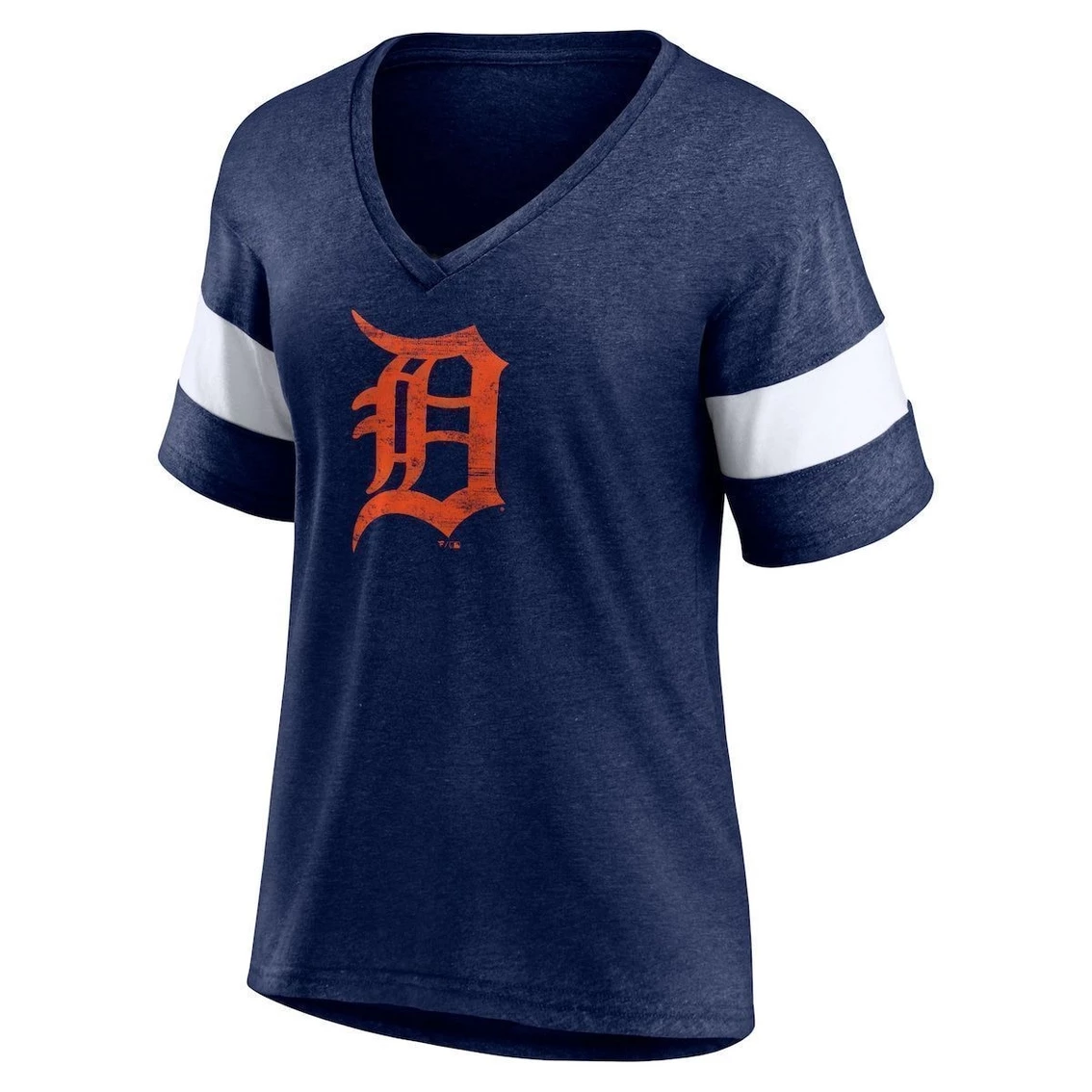 Hot Sale ⌛ Women's Fanatics Branded Heathered Navy Detroit Tigers Weathered Tri-Blend V-Neck T-Shirt ✨ 5 Hot Sale ⌛ Women's Fanatics Branded Heathered Navy Detroit Tigers Weathered Tri-Blend V-Neck T-Shirt ✨ - Image 3