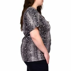 Wholesale 🌟 Michael Kors Plus Size Snake MK Logo Tee 🎁 -women‘s clothing store unnamed file 1399
