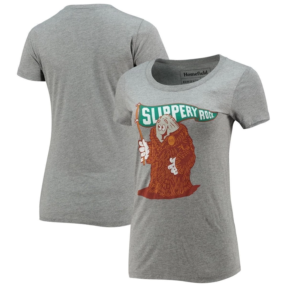 Cheapest π Women's Homefield Heathered Gray Slippery Rock Pride Vintage Rocky The Rock Fur π§₯ Coat Tri-Blend T-Shirt β 4 Cheapest π Women's Homefield Heathered Gray Slippery Rock Pride Vintage Rocky The Rock Fur π§₯ Coat Tri-Blend T-Shirt β - Image 2