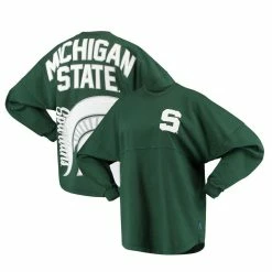 Buy 🥰 Women's Green Michigan State Spartans Loud N Proud Spirit Jersey T-Shirt 💯