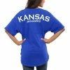 Buy ⌛ Women's Royal Kansas Jayhawks Spirit Jersey Oversized T-Shirt 👍 -women‘s clothing store unnamed file 1441