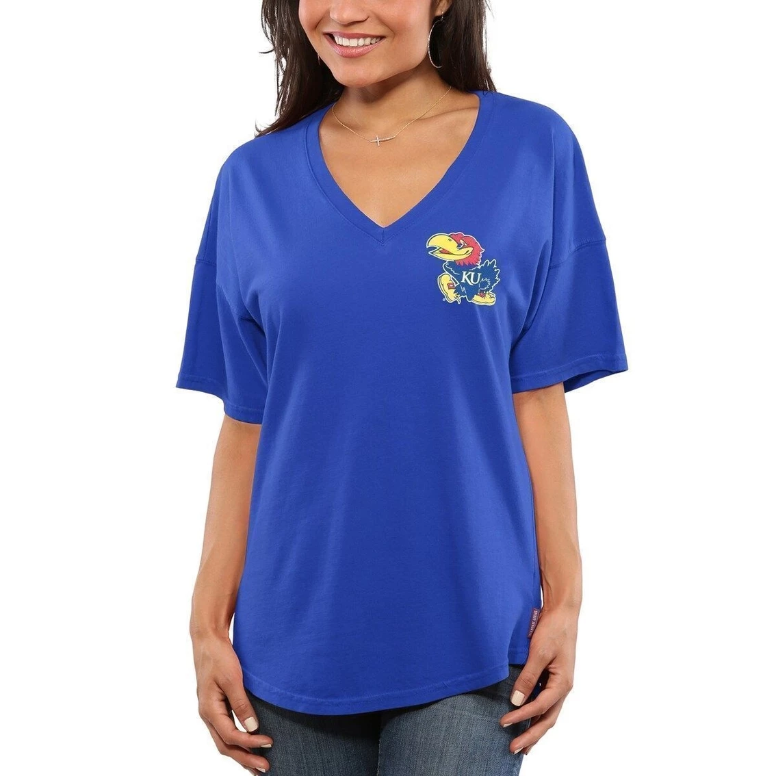Buy β Women's Royal Kansas Jayhawks Spirit Jersey Oversized T-Shirt π 5 Buy β Women's Royal Kansas Jayhawks Spirit Jersey Oversized T-Shirt π - Image 3