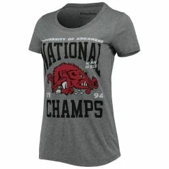 Brand new 🧨 Women's Homefield Heathered Gray Arkansas Razorbacks Vintage 1994 🏀 Basketball National Champs Tri-Blend T-Shirt 🥰 -women‘s clothing store unnamed file 1447