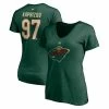 Best Sale 💯 Women's Fanatics Branded Kirill Kaprizov Green Minnesota Wild Authentic Stack Name & Number V-Neck T-Shirt 🛒 -women‘s clothing store unnamed file 1467