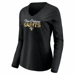 Best Pirce 🎁 Women's Fanatics Branded Black New Orleans Saints Highly Valued Long Sleeve V-Neck T-Shirt 🎉 -women‘s clothing store unnamed file 1477