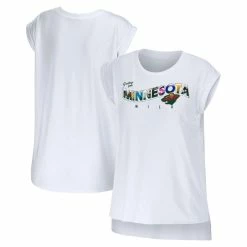 Outlet 🤩 Women's WEAR By Erin Andrews White Minnesota Wild Greetings From Muscle T-Shirt ❤️