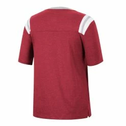 Flash Sale ⭐ Women's Colosseum Heathered Crimson Alabama Crimson Tide 15 Min Early Football V-Neck T-Shirt 😍 -women‘s clothing store unnamed file 1486