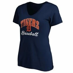Promo 🎁 Women's Fanatics Branded Navy Detroit Tigers Victory Script V-Neck T-Shirt ⭐ -women‘s clothing store unnamed file 1499