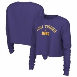 Best deal 😉 Women's Nike Purple LSU Tigers Est. Cropped Long Sleeve T-Shirt 👍