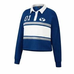 Brand new 🌟 Women's Colosseum Navy BYU Cougars I Love My Job Rugby Long Sleeve 👕 Shirt 🎉 -women‘s clothing store unnamed file 1519