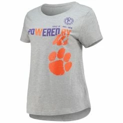 Discount 🧨 Women's Colosseum Heathered Gray Clemson Tigers PoWered By Title IX T-Shirt 😉 -women‘s clothing store unnamed file 1535