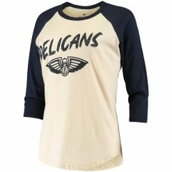 Cheap 💯 Women's Fanatics Branded Zion Williamson Cream New Orleans Pelicans Raglan 3/4-Sleeve T-Shirt 👍 -women‘s clothing store unnamed file 1543