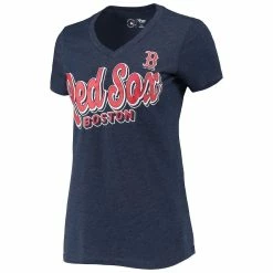 Coupon ✔️ Women's G-III 4Her By Carl Banks Heathered Navy Boston Red Sox First Place V-Neck T-Shirt 😀 -women‘s clothing store unnamed file 1551