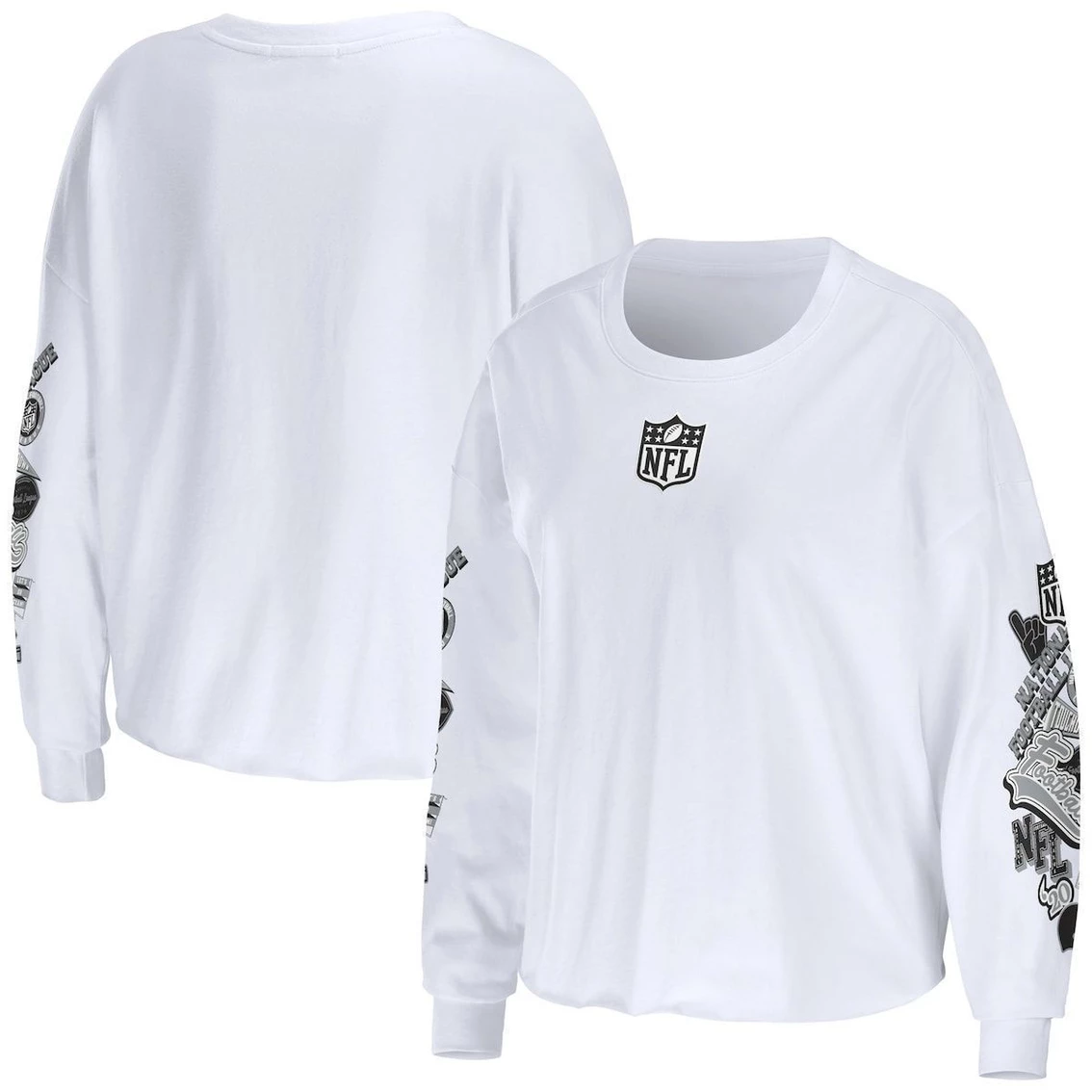 Best reviews of ❤️ Women's WEAR By Erin Andrews White NFL Celebration Cropped Long Sleeve T-Shirt ✔️ 3 Best reviews of ❤️ Women's WEAR By Erin Andrews White NFL Celebration Cropped Long Sleeve T-Shirt ✔️