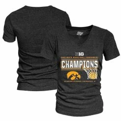 Top 10 ⭐ Women's Blue 84 Heathered Black Iowa Hawkeyes 2022 Big Ten Men's 🏀 Basketball Conference Tournament Champions Locker Room V-Neck T-Shirt 🥰 -women‘s clothing store unnamed file 1574