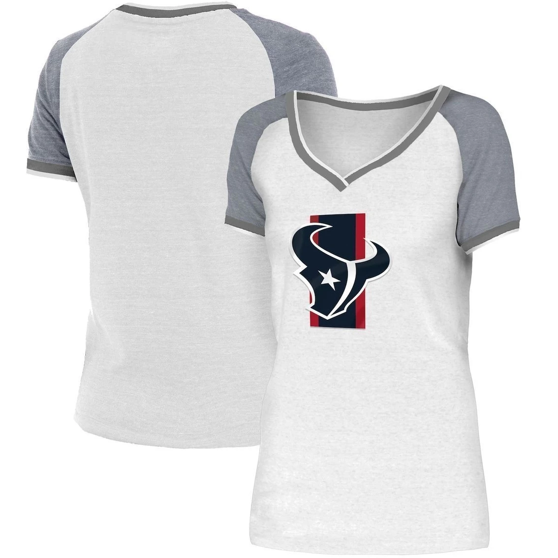 Best Pirce π Women's New Era White/Gray Houston Texans Training Camp Raglan V-Neck T-Shirt π₯ 4 Best Pirce π Women's New Era White/Gray Houston Texans Training Camp Raglan V-Neck T-Shirt π₯ - Image 2