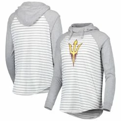 Coupon 🌟 Women's Colosseum Heathered Gray/White Arizona State Sun Devils Gloria Raglan Long Sleeve Hoodie T-Shirt ⭐ -women‘s clothing store unnamed file 1586