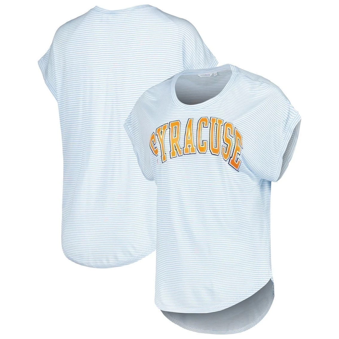 Discount π Camp David π© Women's White/Light Blue Syracuse Orange Day Trip Striped Scoop Neck T-Shirt β¨ 4 Discount π Camp David π© Women's White/Light Blue Syracuse Orange Day Trip Striped Scoop Neck T-Shirt β¨ - Image 2