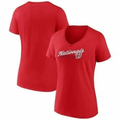 Best reviews of 🎉 Women's Fanatics Branded Red Washington Nationals One & Only V-Neck T-Shirt 🧨
