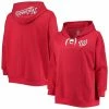 Buy 🔥 Profile 👩 Women's Red Washington Nationals Plus Size Lace-Up V-Neck Pullover Hoodie 🥰 -women‘s clothing store unnamed file 1625
